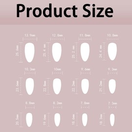 24PCS Almond False Nails Medium, 3D French Gold Edge Press on Nails Elegant Gold Line Stripes Design Fake Nails, Full Cover Acrylic Almond False Nail for Women Girls Nail Art