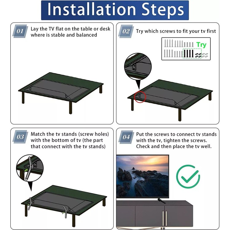 N/A TV Base Stand for TCL Smart TV, TV Stand