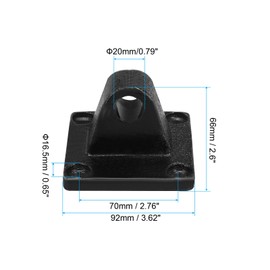 PATIKIL 92x92x66mm Air Cylinder Foot Flange Rod Pivot Clevis Pneumatic Mounting Bracket Rear Mount Parts, Black