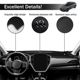 SENSHINE Dash Cover for Crosstrek 2026 2025 2024 Dashboard Cover Mat Center Console Carpet Protector Sunshield Pad Non Slip No Glare Dash Board Cover Custom Fit Interior Accessories, Gray Trim