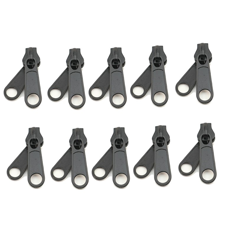Leekayer 10PCS #10 Black Reversible Pulls for Resin Plastic Zippers