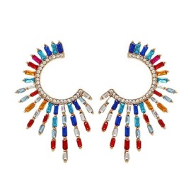 Stocking Stuffers Holiday Outfits for Women 2024 Rhinestone Earrings for Women Bridal Earrings Crystal Dangle Earring Gold Tassel Earrings Bridal Wedding Guest Dresses for Women