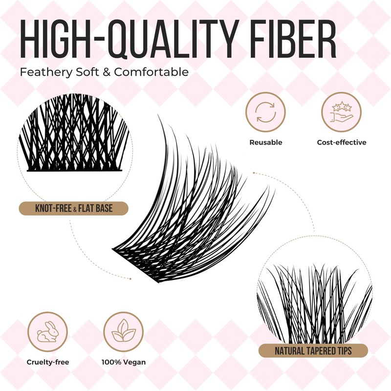 LASHVIEW Lash-Extension-Clusters 168pcs D Curl Lash Clusters Natural Look Cluster