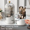 Wekity Toothbrush Holder with Sliding Lid, 360° Rotating Makeup Brush
