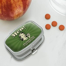 Men Only Chocolate Clings to Your Thighs Faster Funny Humor Rectangle Pill Case Trinket Gift Box