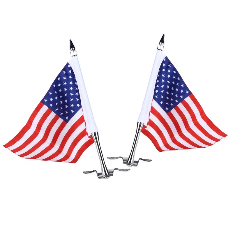 Trunk Lid Flag Pole Mount Kit with USA American Flag