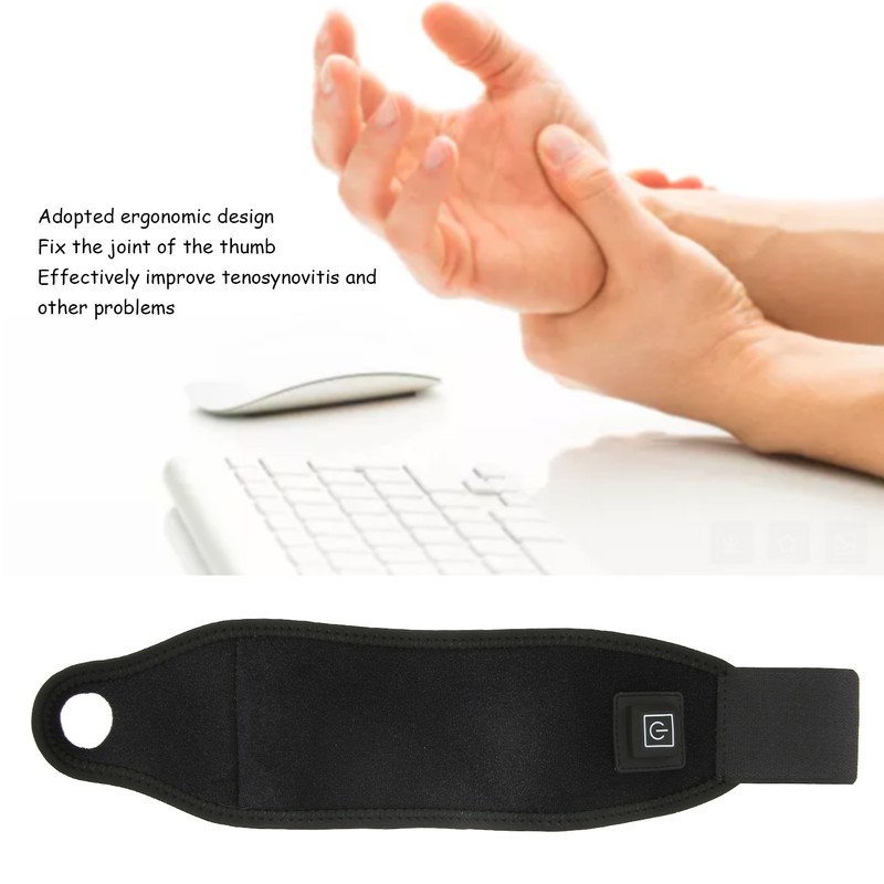 Electric Heated Wrist Brace 3 Temperature Gears Hot Compress 360