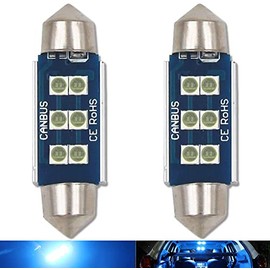 HSUN 39MM Festoon C5W LED Bulb,12V-14V Canbus Error Free LED Bulbs with 6LED SMD3030 Chip for Car Interior Dome Reading Map Trunk Light and more,2 Pack,Ice Blue