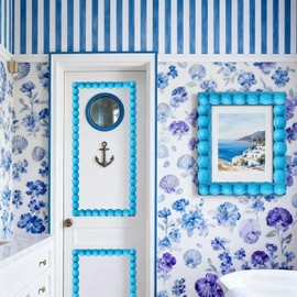 Frinnovan, 15 Packs Decorative Beaded Wood Trim Half Wooden Beads Trims Molding 15.75'' Unfinished 3D Decorative Pearl Natural Wood Color Molding DIY for Home Wall Cabinet Shelf Window Door (14mm)