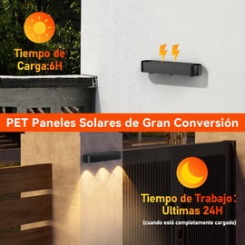 KUAEAY Luces Solares Pared RGB Exterior 4 Paquete, Aplique Pared Vallas Con 8 Colores 11 Modos, Iluminación Impermeable Decorada Patio,Trasero,Escalera,Jardin (Nergo-21cm)