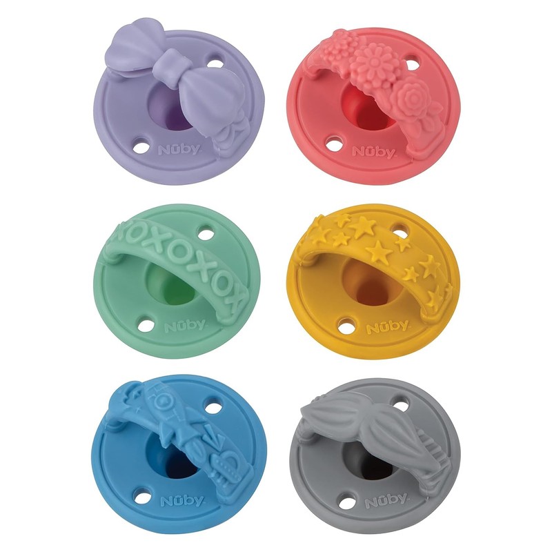 Nuby 2 Pack Silicone Pacifier with Natural Cherry Shaped Nipple