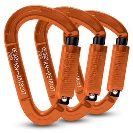 FVW 3 Pieces Heavy Duty Climbing Carabiners, 25KN UIAA Certified Auto Locking...
