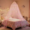WIYIXI Glowing Stars Pink Bed Canopy for Princess Netting Room