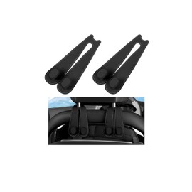 FALVFUN 2PCS Car Seat Hooks for Headrest, Leather Vehicle Seat Back Organization Hanger for Purses Bags, Automotive Interior Head Rest Storage Organizer Accessories, Universal Fit (Black, 2PCS)