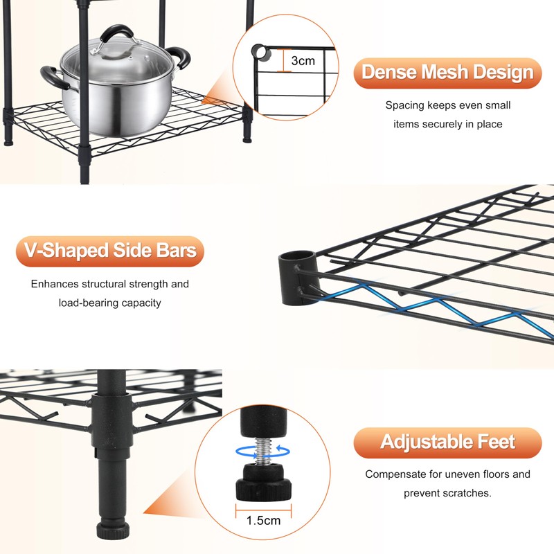Whitmor 5 Tier Storage Shelves, Heavy Duty Metal Shelving, 400