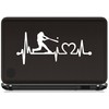 K1075 Baseball Guy Batter Batting Heartbeat Lifeline Decal Sticker (White)
