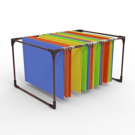 Walnut Hanging File Folder Frame, File Cabinet Organizer for Letter Size, 12.6” Wide x 18” Long x 9.125" Height, File Cabinet Rails Hanging Files in File Drawers (Bright Brown)