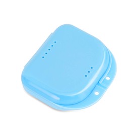 Annhua Denture Case, Aligner Case, Denture Storage Box, Dental Orthodontic Retainer Box, Mouth Training, Mouthpiece Case, Orthodontic Case, Easy to Carry, Blue