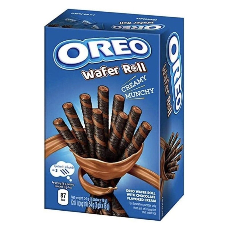 Oreo Wafer Roll Cream Munchy Chocolate size 54G. X 5