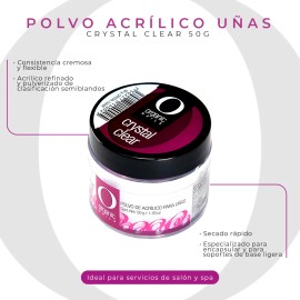 Polvo Acrílico Uñas Crystal Clear 50g By Organic Nails