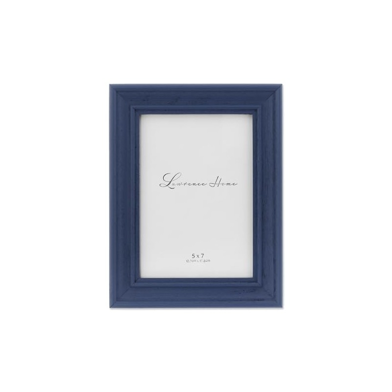 Lawrence Frames 746657 5x7 Durham Weathered Navy Blue Wood Picture