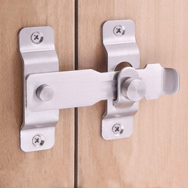 dingchi 90 Degree Right Angle Door Latch Bending Latch Buckle Bolts (L02) for Door and Window, Locking Barrel Bolts and Screw Sliding