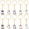 craspire Pack of 10 Cat Enamel Key Rings for Pets