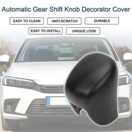 X AUTOHAUX Automatic Gear Shift Knob Decorator Cover for Honda Civic 2022-2025 CR-V/HR-V 2023-2025 Console Interior Trim Sticker Styling Decor Black 1 Pcs
