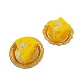 Cheese Shaped Candle, 2 Pack Novelty Swiss Cheese Scented Candles, Soy Wax Decorative Candle for Home Decor, Kitchen, Birthday Party, Photo Props, Gift for Cheese Lovers