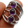 Silver Palace Natural Amethyst Gemstone 925 Sterling Silver Multy Layer
