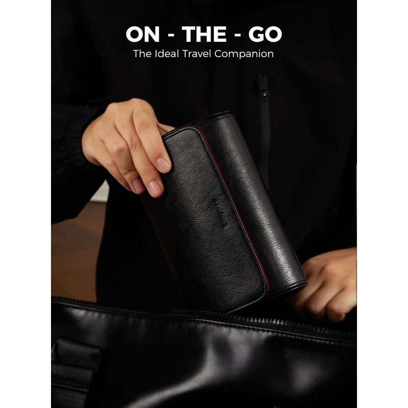 Simpirae Watch Travel Case for Men, PU Leather Watch Roll
