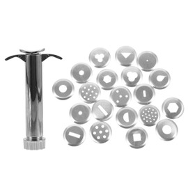 OSALADI 1 Set Stainless Steel Clay Extruder Tool with Molds DIY Polymer Clay Squeezer for Sculpting Pottery Tool Set for Artists and Hobbyists