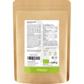 bioKontor Maca Pulver BIO 1000 g helles Macapulver aus Peru I aus kontrolliert biologischem Anbau I ohne Zusatzstoffe - 100% rein I per Hand abgef1llt in Deutschland von bioKontor