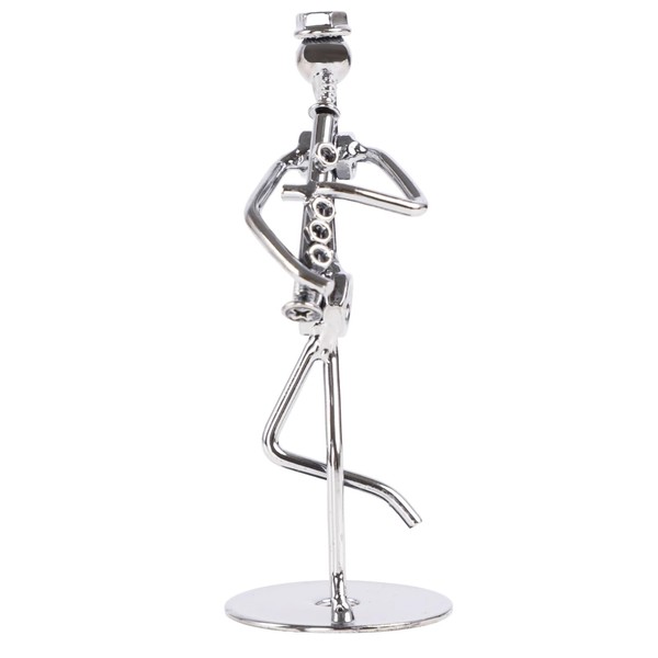Etsdhw Small Iron Sculpture,Metal Musician Player,Art Figurine Decorations,Musical Man Statue