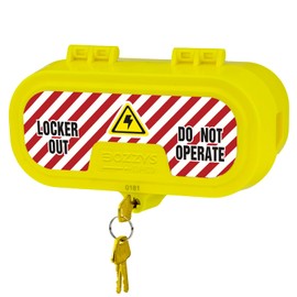 BOZZYS Plug Locks for Power Cords with Keys - Large Self-Locking Cover (No Padlock Required),7.8"*3.2"*3.2"- Secure Electrical Plugs Lockout, Prevent Accidental Use - OSHA Safety