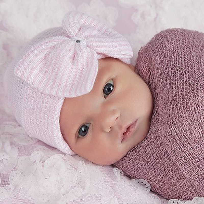 Clysburtuony Newborn Handmade Hat, Knitted Crochet Cap for Babies (0-3