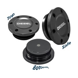 2013-2017 VMS Racing Magnetic Fuel Cap in Gunmetal Anodized Billet Aluminum Compatible with Dodge Ram Cummins Diesel and Ecodiesel 13 14 15 16 17 2013 2014 2015 2016 2017 GUN METAL