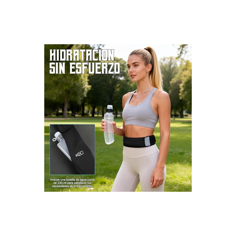 LISAPRO Cangurera para Correr con Botella de Agua 330ml, Cangurera