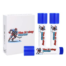 Hockey Pucks Marking for Writing on the Ice, hockey training, Ice Hockey Accessories for Hockey Coach, 3 PCS Waterproof Oily Ice Hockey Marker with Box, Good Helper for Ice Hockey Practice(Blue)