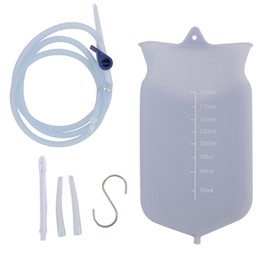 Silicone Enema Bag Kit Portable Enema Douche Bag Home Colon Cleansing Bag Set 2L with Scale