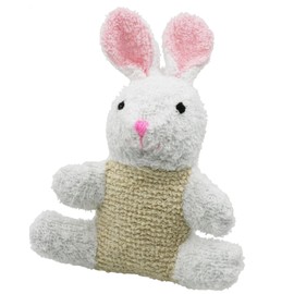 Plantlife Soft Bunny Bath Scrubby - Hand Made Natural Ramie Scrubby Safe for Kids to Use - Naturally Dyed Ramie for Shower - Kid Tested with No Removable Parts