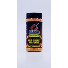 Butcher BBQ Wild Cherry Seasoning Barbeque Blend with Double Sided Lid for Pouring or Shaking | Gluten Free | World Championship Winning Formula | Tastes like Cooking Over Open Flame | MSG Free