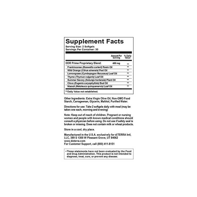 doTERRA - DDR Prime Softgels Essential Oil Complex - 60