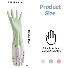 3 Pair of Dishwashing Gloves, XIACIBDUS Cleaning Kitchen Gloves, Reuseable Rubber Latex-Free Waterproof Household Gloves for Pet Care, Cleaning, Working, Painting, Gardening
