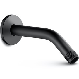 Cobbe Shower Arm with Flange and Teflon Tape, 6-Inches Wall Mounted Shower Pipe Arm Extension for Fixed Shower Head, Matte Black