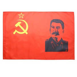 AZ FLAG USSR with Stalin Flag 3' x 5' for a pole - Soviet Union communist flags 90 x 150 cm - Banner 3x5 ft with hole