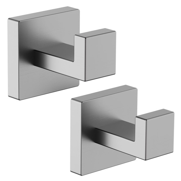 HITSLAM Towel Hooks for Bathroom Wall Mounted, Brushed Nickel Bathroom