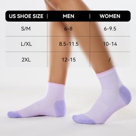 CS CELERSPORT 5 Pairs Ankle Compression Socks for Men and Women Running Athletic Socks, Light Mixed Color (5 Pairs), Large/X-Large