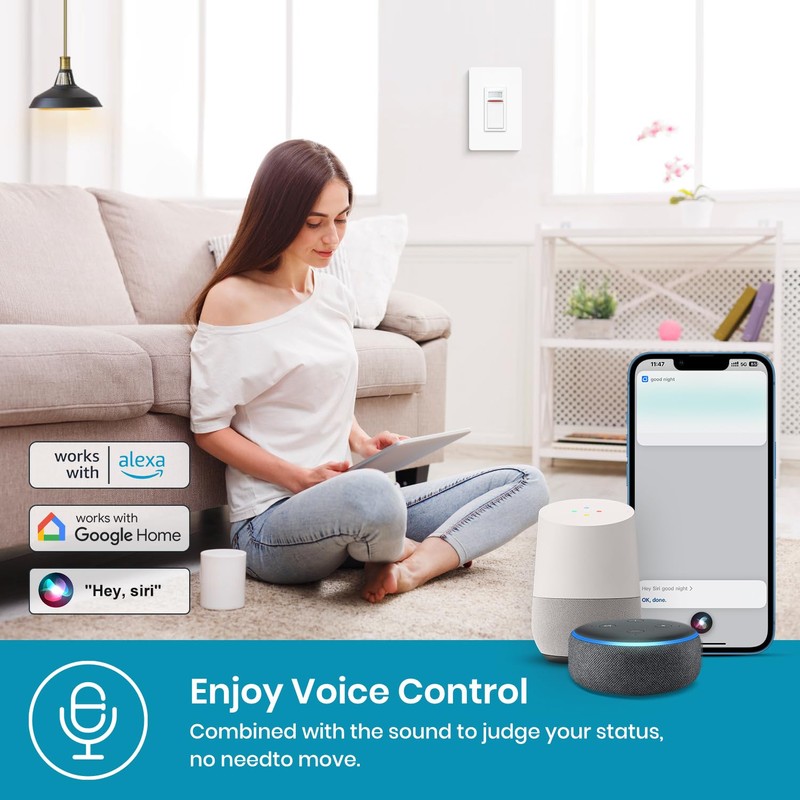 Milfra Smart Motion Sensor Light Switch,Motion Sensor Light Switch Works