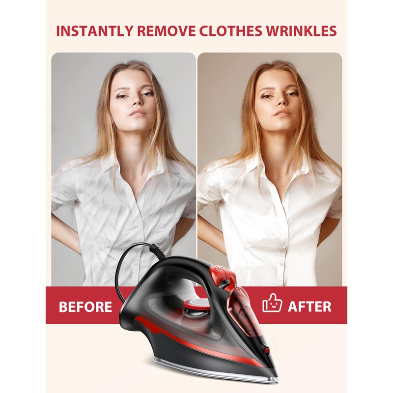 Sundu Steam Iron for Clothes with Rapid Heating Ceramic Coated